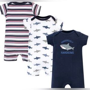 Hudson Baby Boy’s 3 Piece Romper Set All 100% Cotton & Soft To The Touch 6-9 Mon